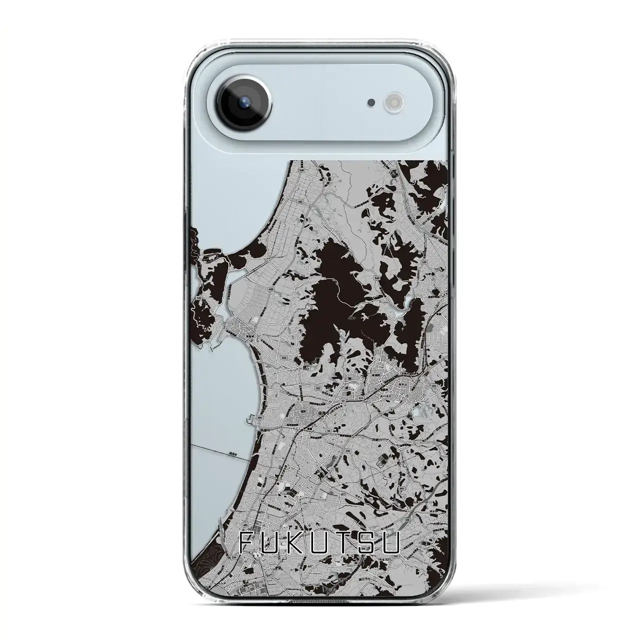 【福津(福岡県)】地図柄iPhoneケース(クリアタイプ)