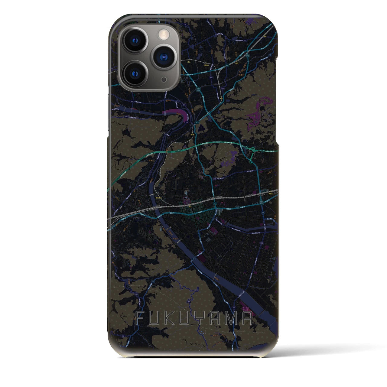 【福山(広島県)】地図柄iPhoneケース(バックカバータイプ)