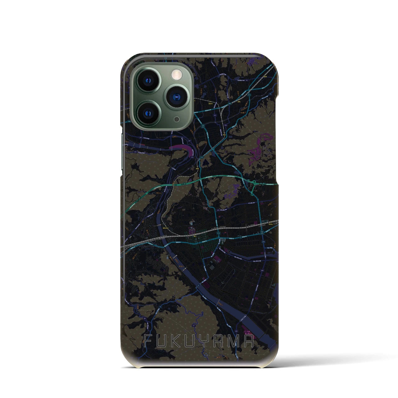 【福山(広島県)】地図柄iPhoneケース(バックカバータイプ)