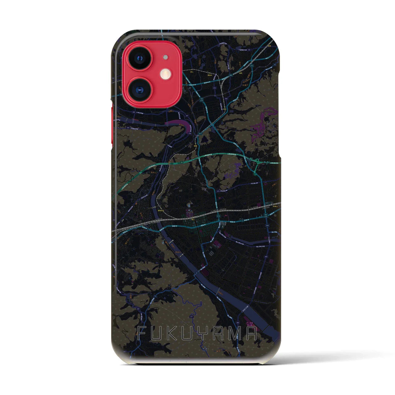 【福山(広島県)】地図柄iPhoneケース(バックカバータイプ)