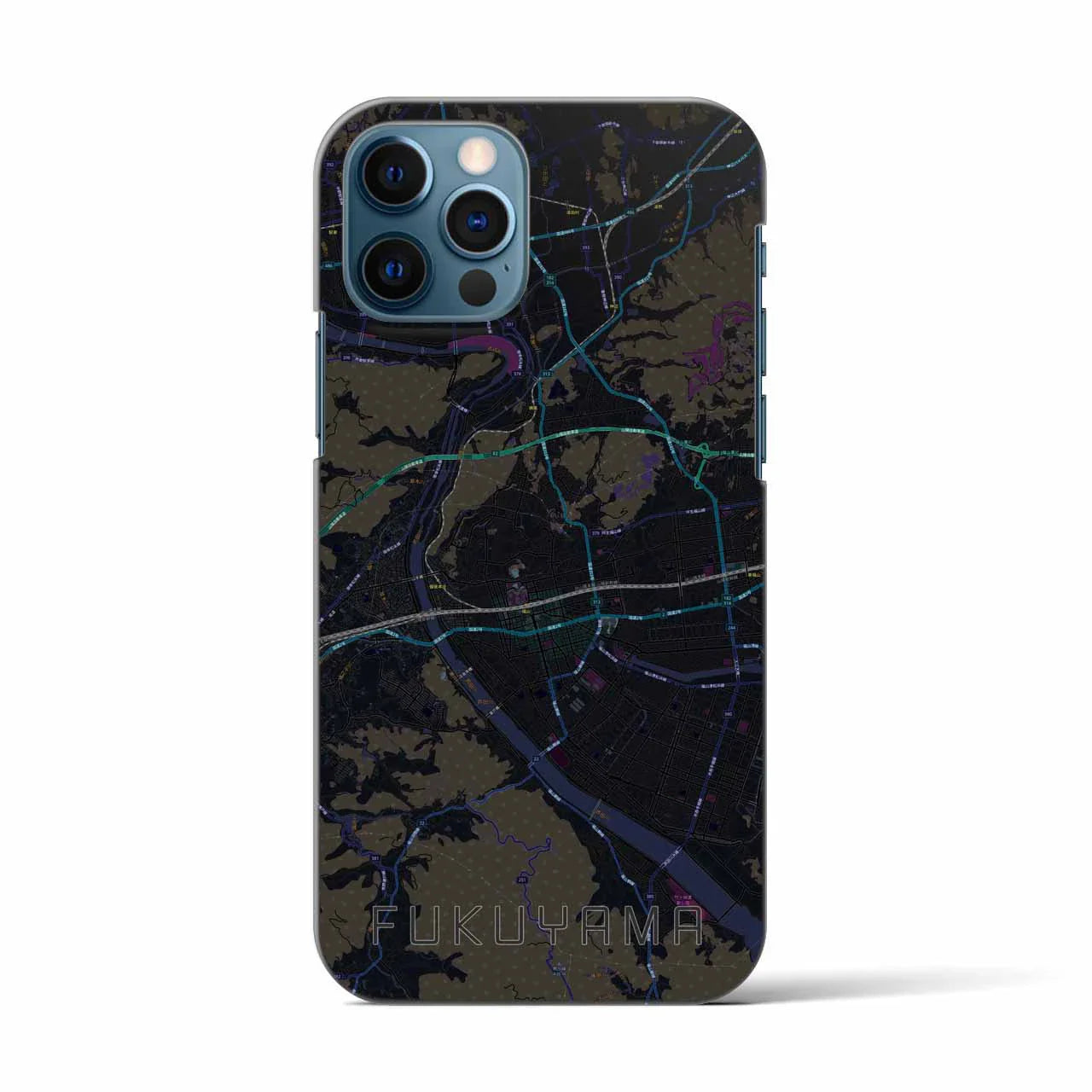 【福山(広島県)】地図柄iPhoneケース(バックカバータイプ)