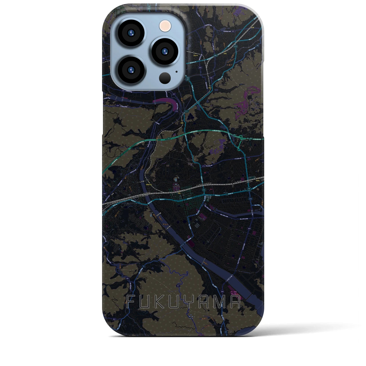 【福山(広島県)】地図柄iPhoneケース(バックカバータイプ)