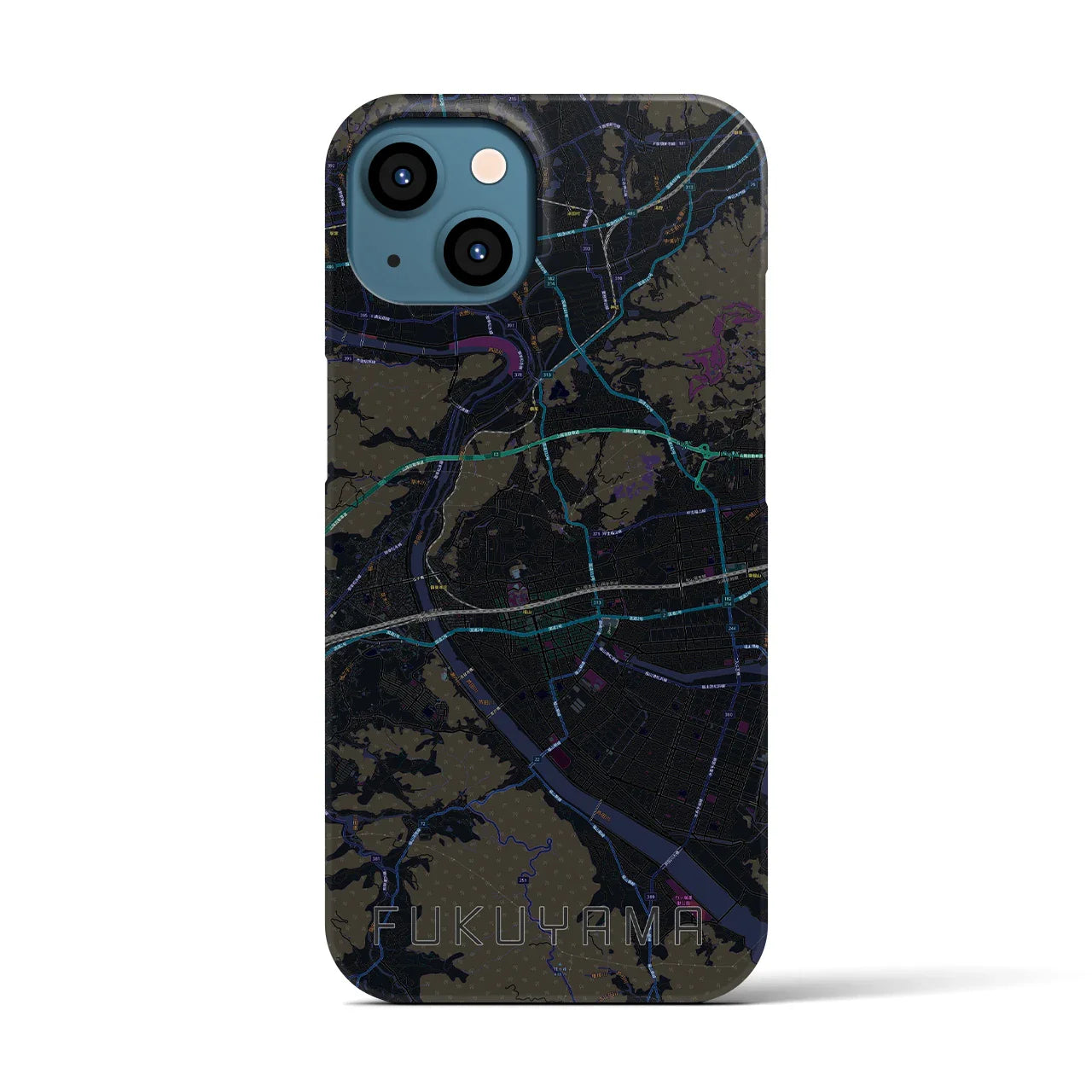【福山(広島県)】地図柄iPhoneケース(バックカバータイプ)