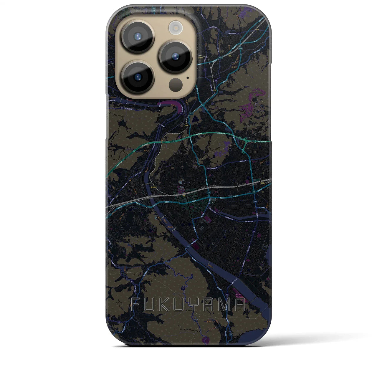 【福山(広島県)】地図柄iPhoneケース(バックカバータイプ)