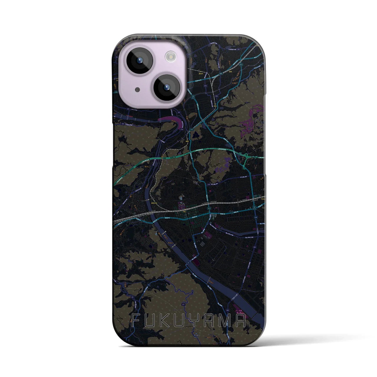 【福山(広島県)】地図柄iPhoneケース(バックカバータイプ)