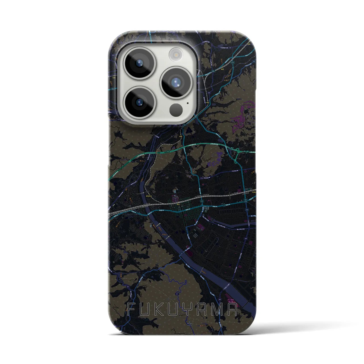 【福山(広島県)】地図柄iPhoneケース(バックカバータイプ)