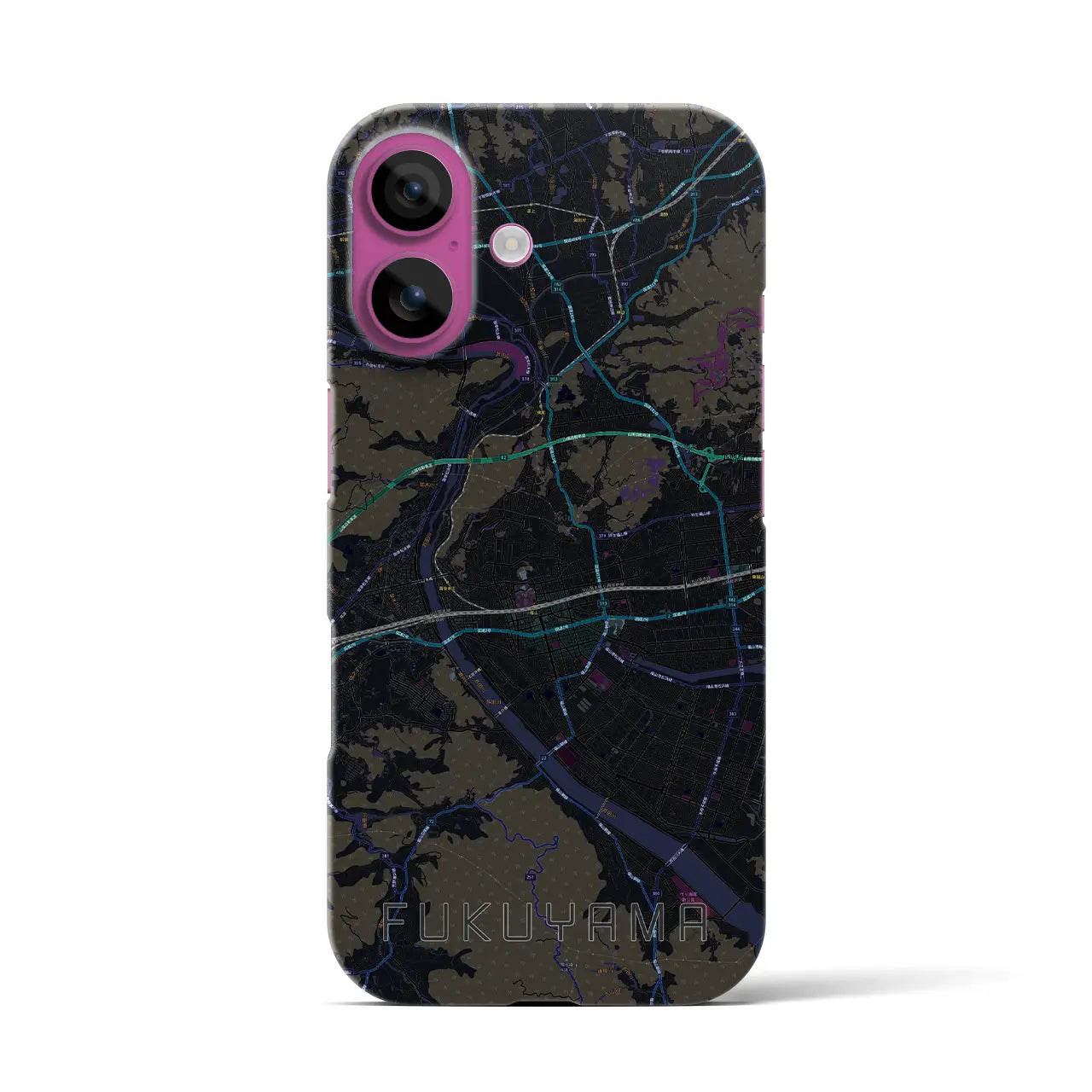 【福山(広島県)】地図柄iPhoneケース(バックカバータイプ)