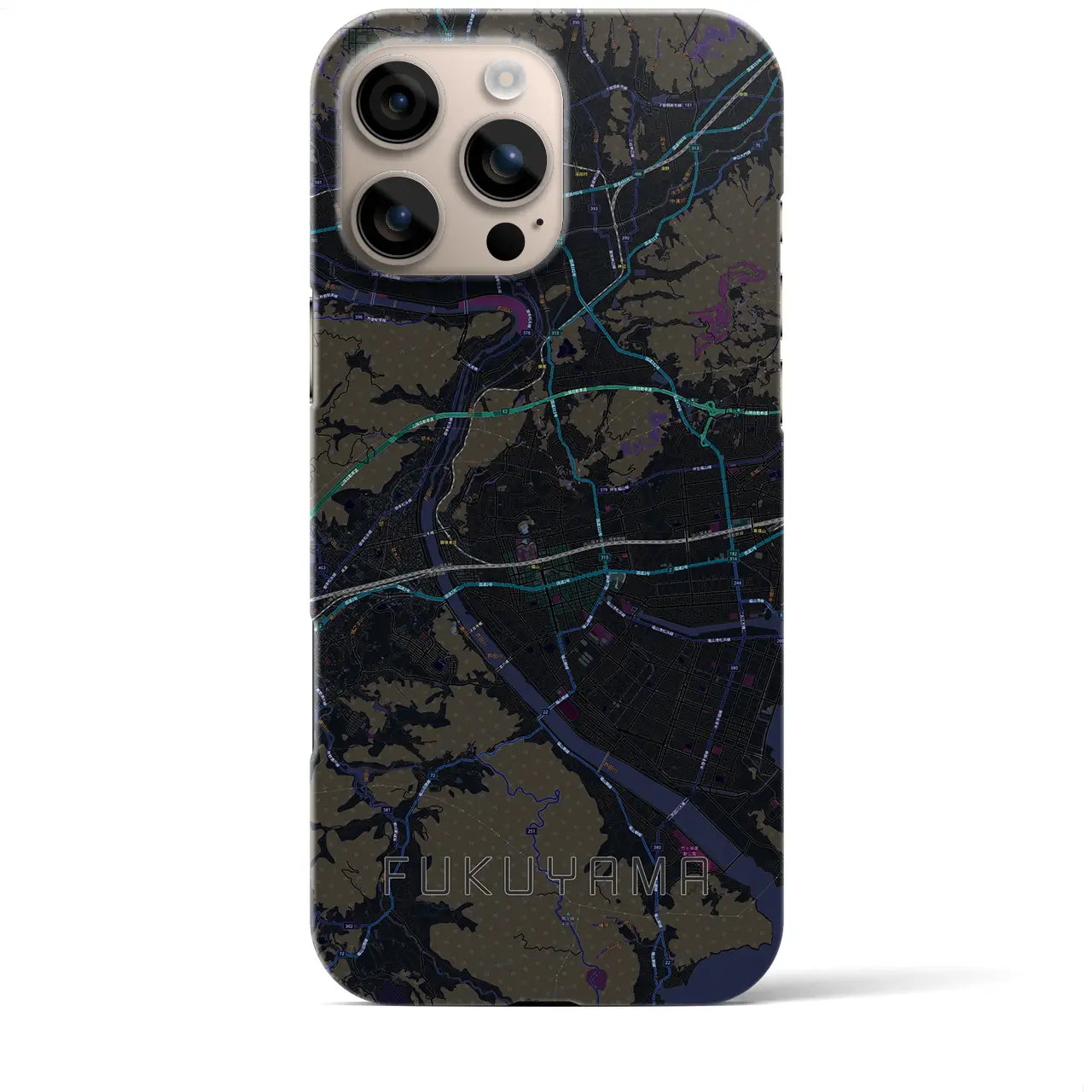 【福山(広島県)】地図柄iPhoneケース(バックカバータイプ)
