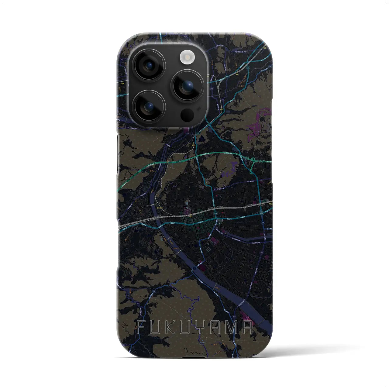 【福山(広島県)】地図柄iPhoneケース(バックカバータイプ)