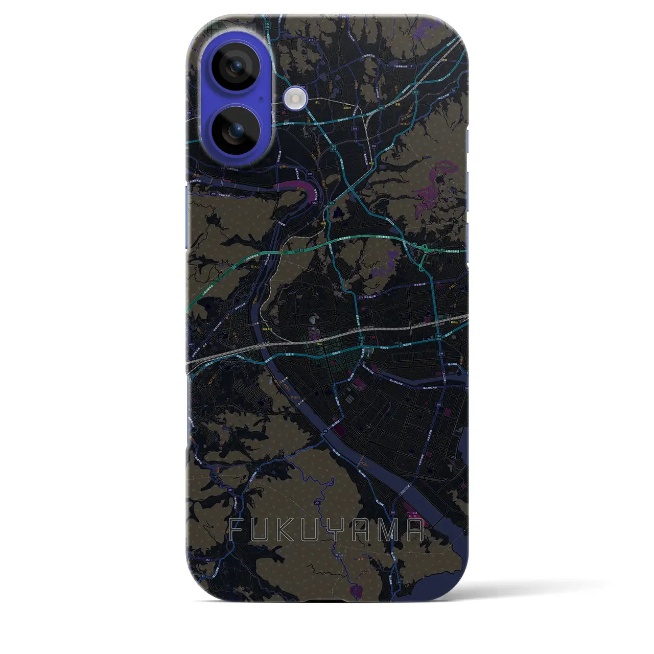 【福山(広島県)】地図柄iPhoneケース(バックカバータイプ)