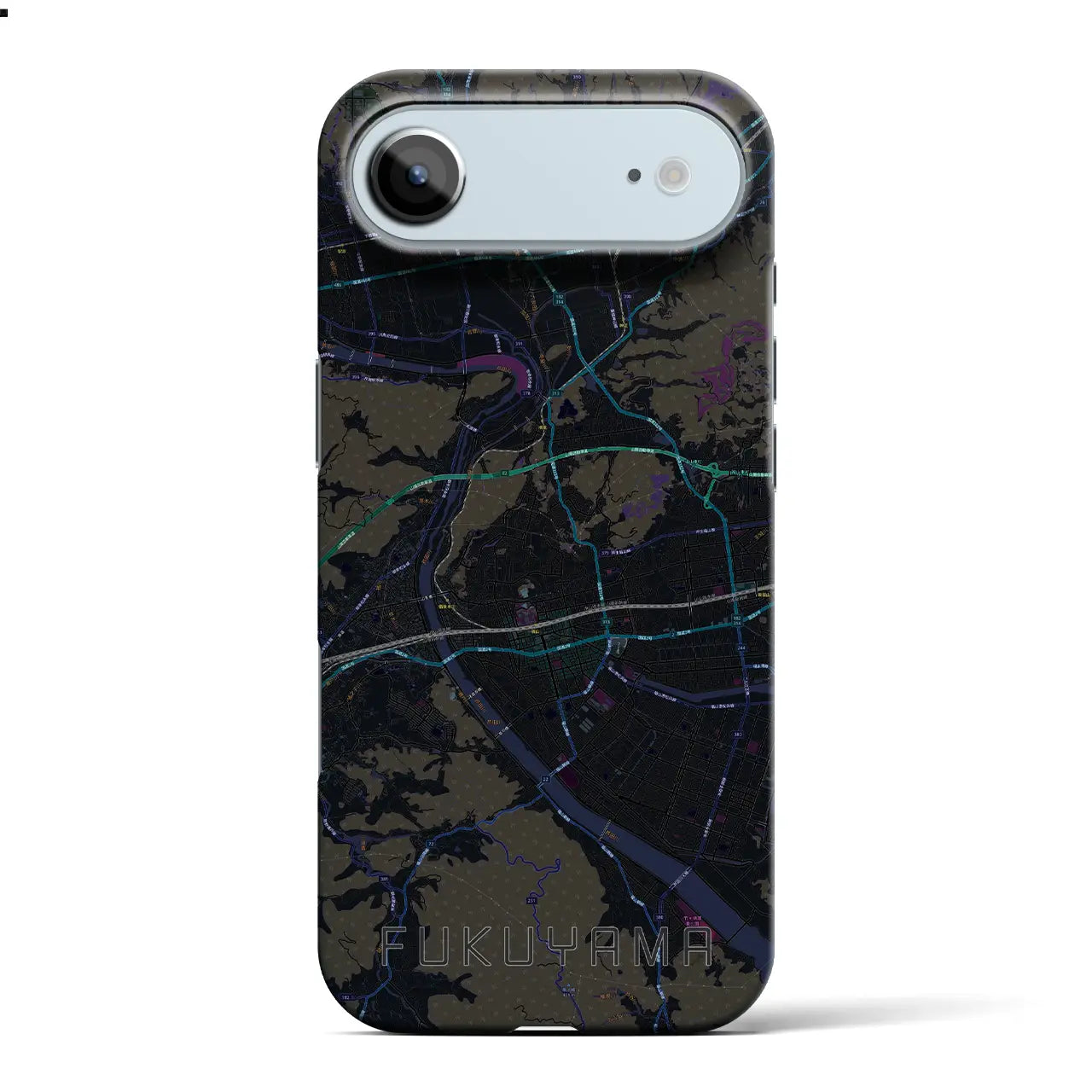 【福山(広島県)】地図柄iPhoneケース(バックカバータイプ)