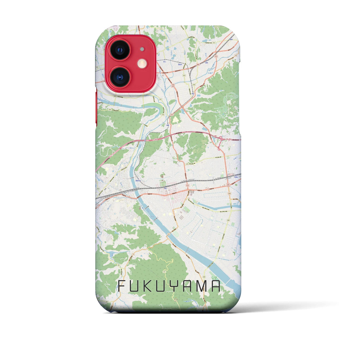 【福山(広島県)】地図柄iPhoneケース(バックカバータイプ)