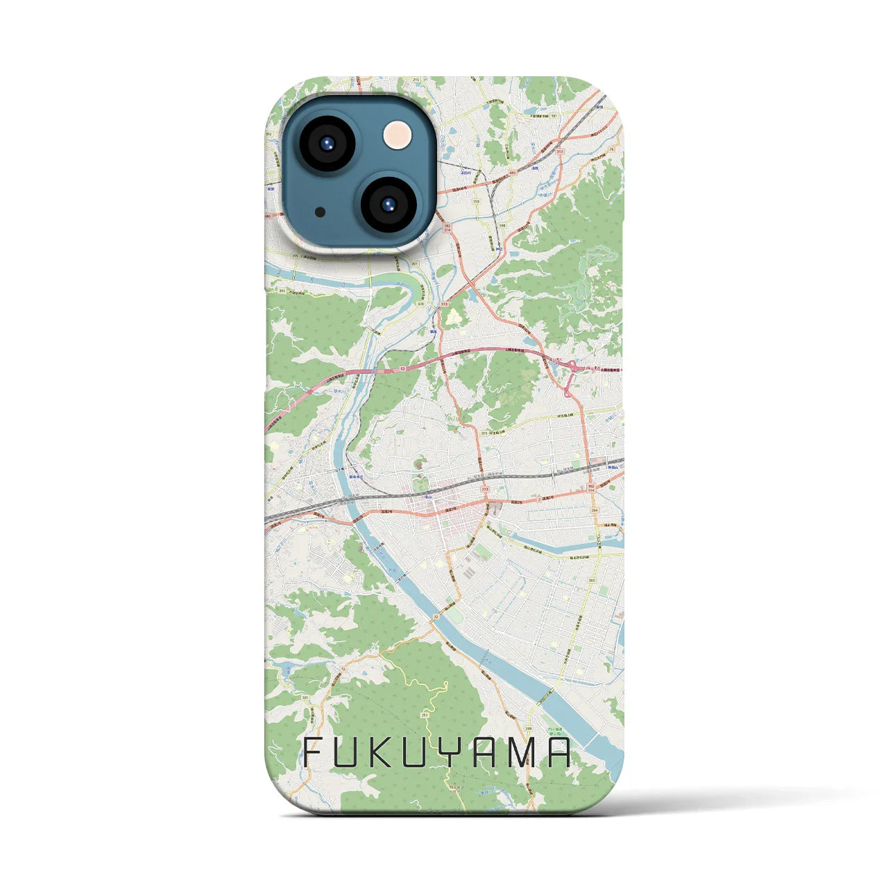 【福山(広島県)】地図柄iPhoneケース(バックカバータイプ)