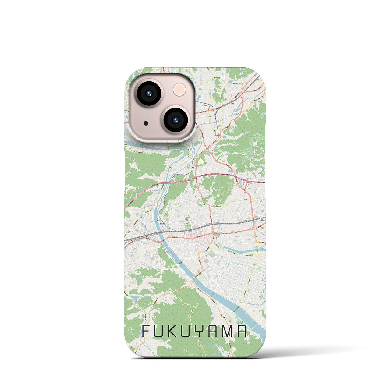 【福山(広島県)】地図柄iPhoneケース(バックカバータイプ)