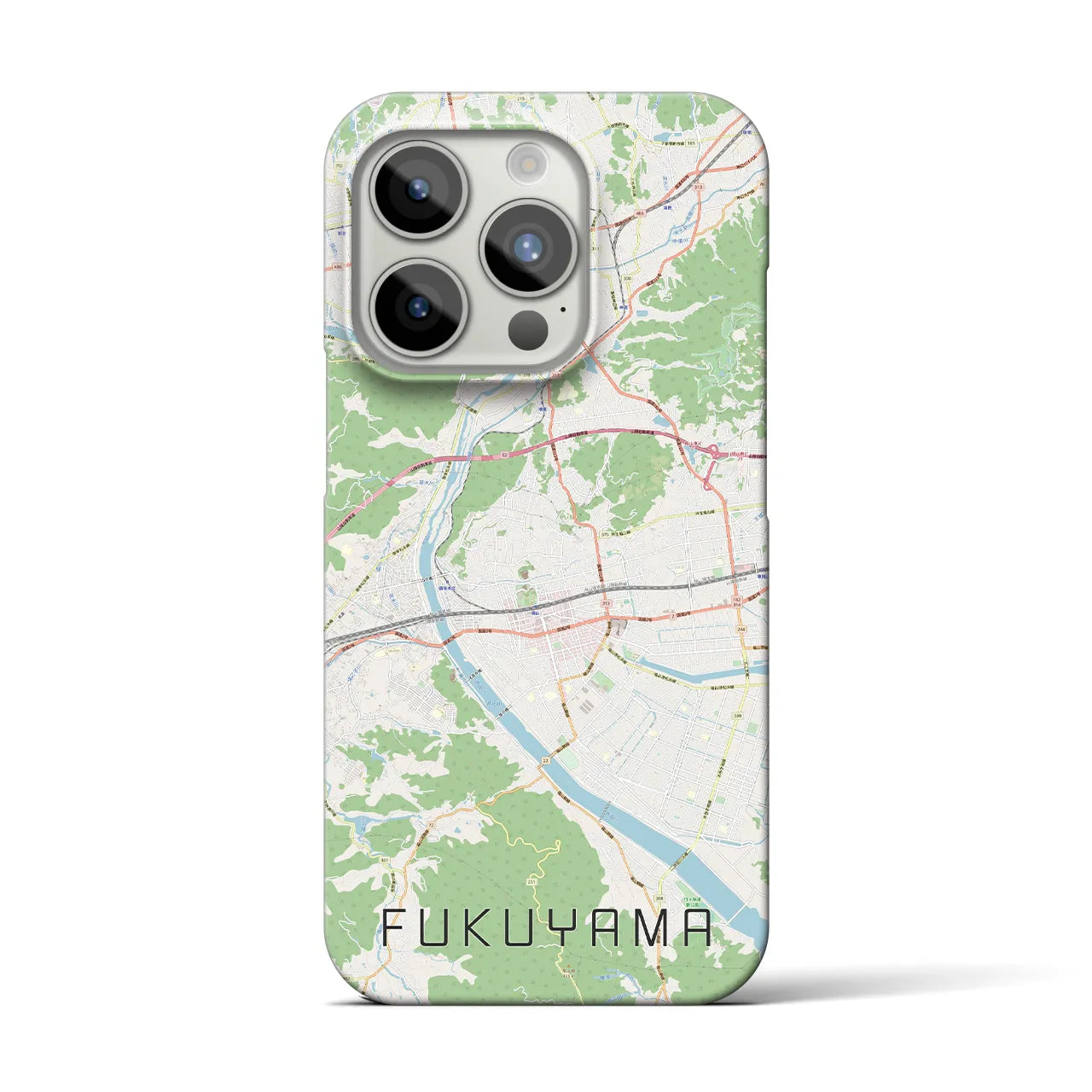 【福山(広島県)】地図柄iPhoneケース(バックカバータイプ)
