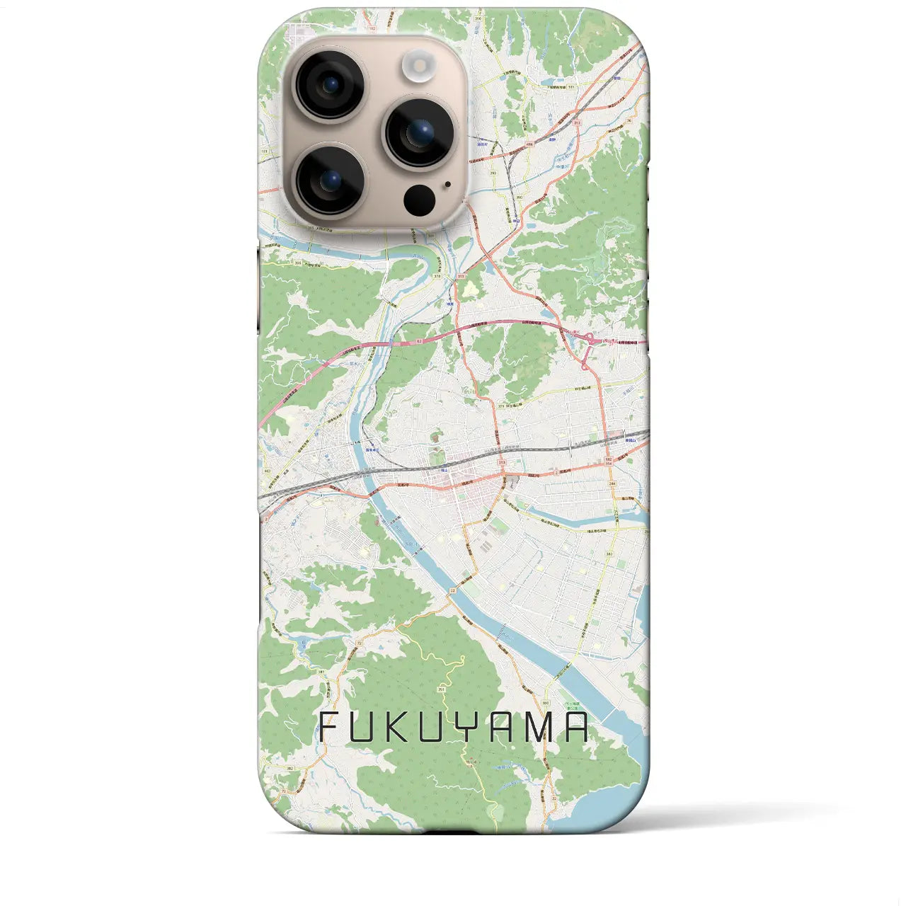 【福山(広島県)】地図柄iPhoneケース(バックカバータイプ)