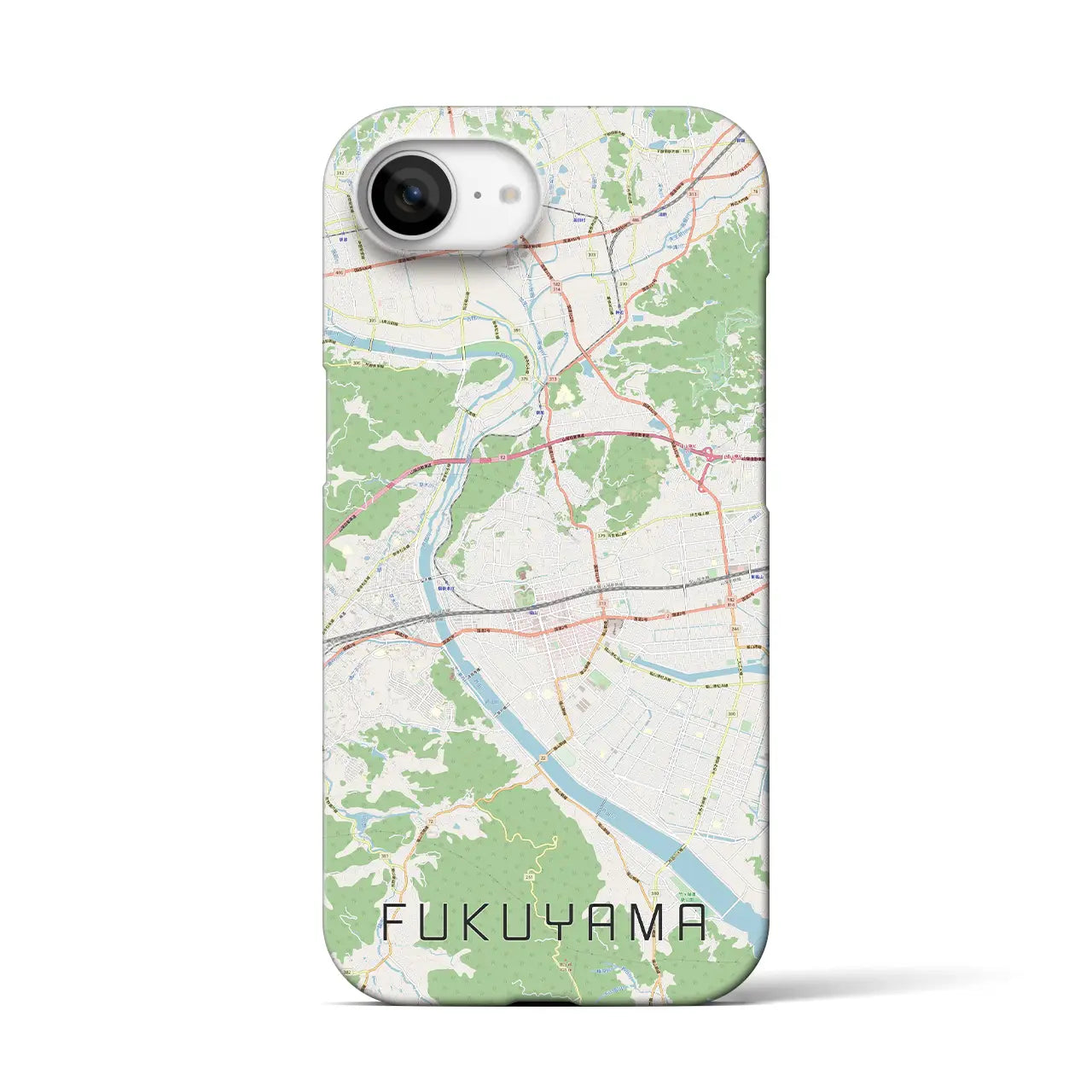 【福山(広島県)】地図柄iPhoneケース(バックカバータイプ)