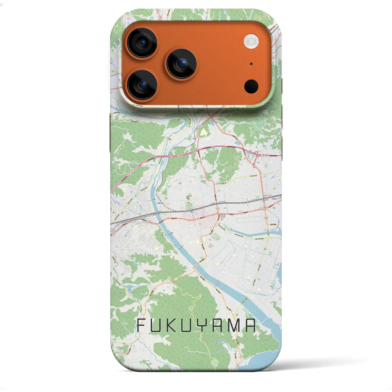 【福山(広島県)】地図柄iPhoneケース(バックカバータイプ)