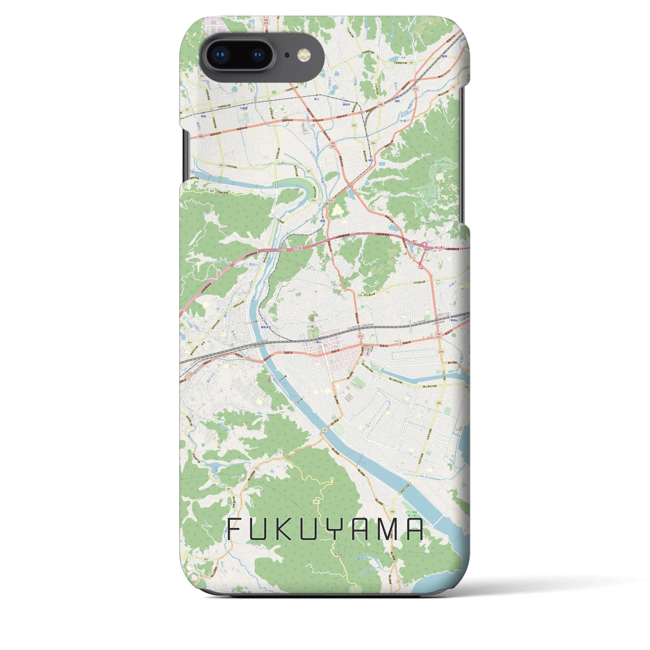 【福山(広島県)】地図柄iPhoneケース(バックカバータイプ)