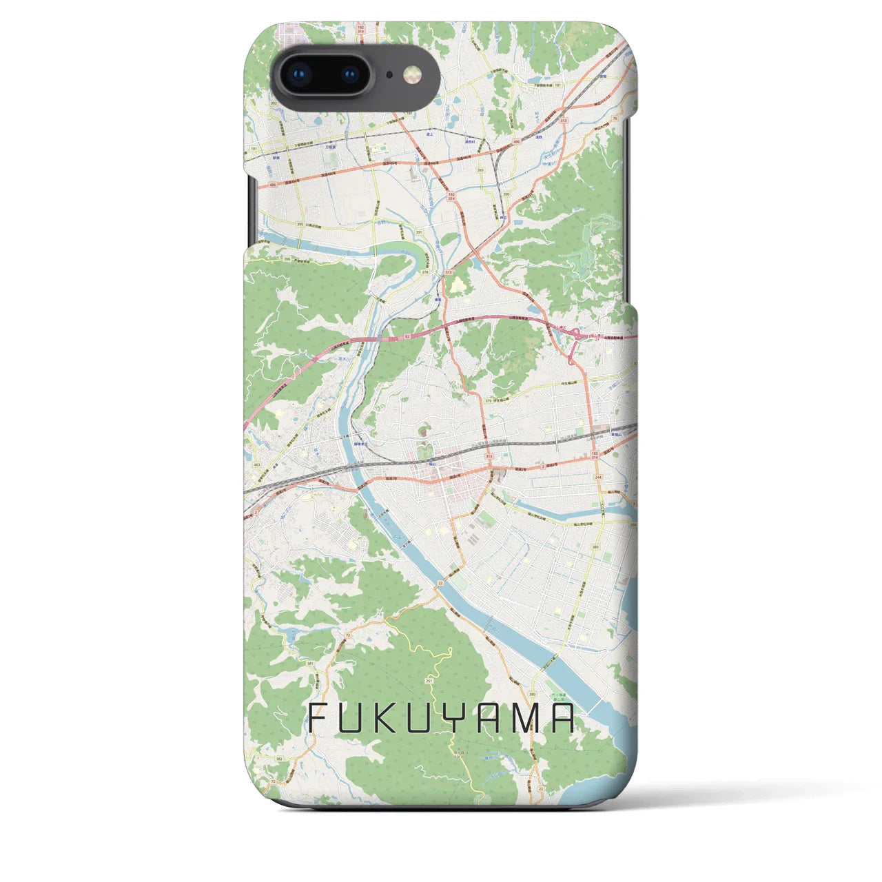 【福山(広島県)】地図柄iPhoneケース(バックカバータイプ)