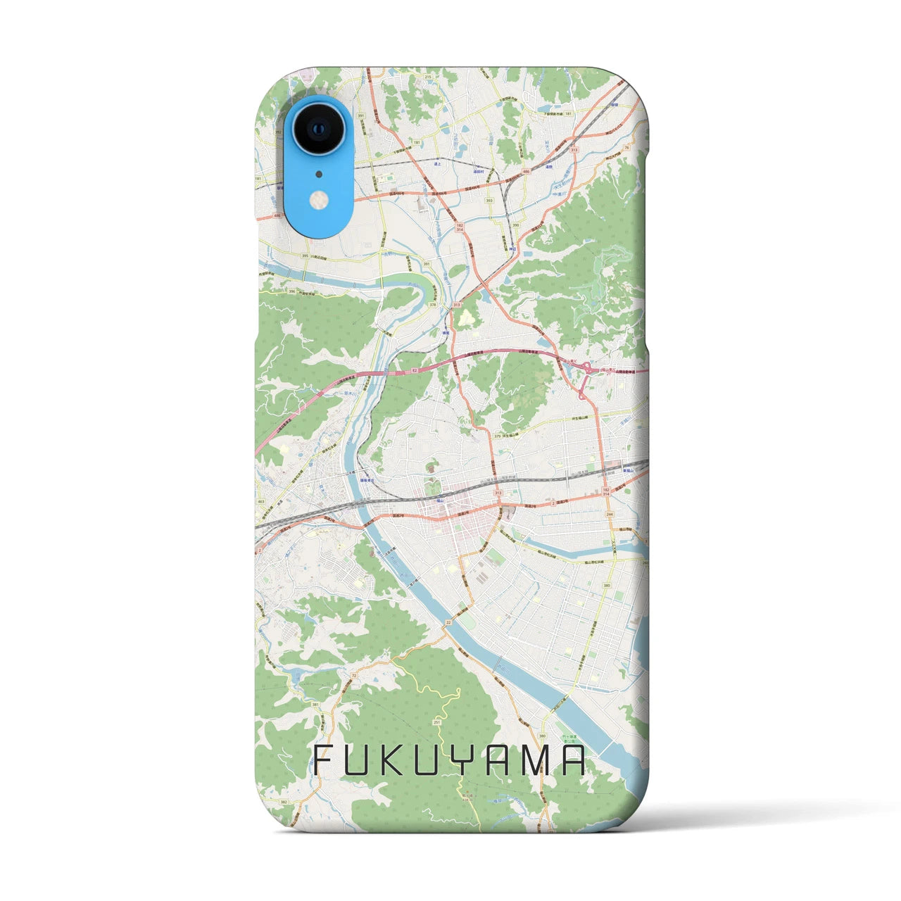 【福山(広島県)】地図柄iPhoneケース(バックカバータイプ)