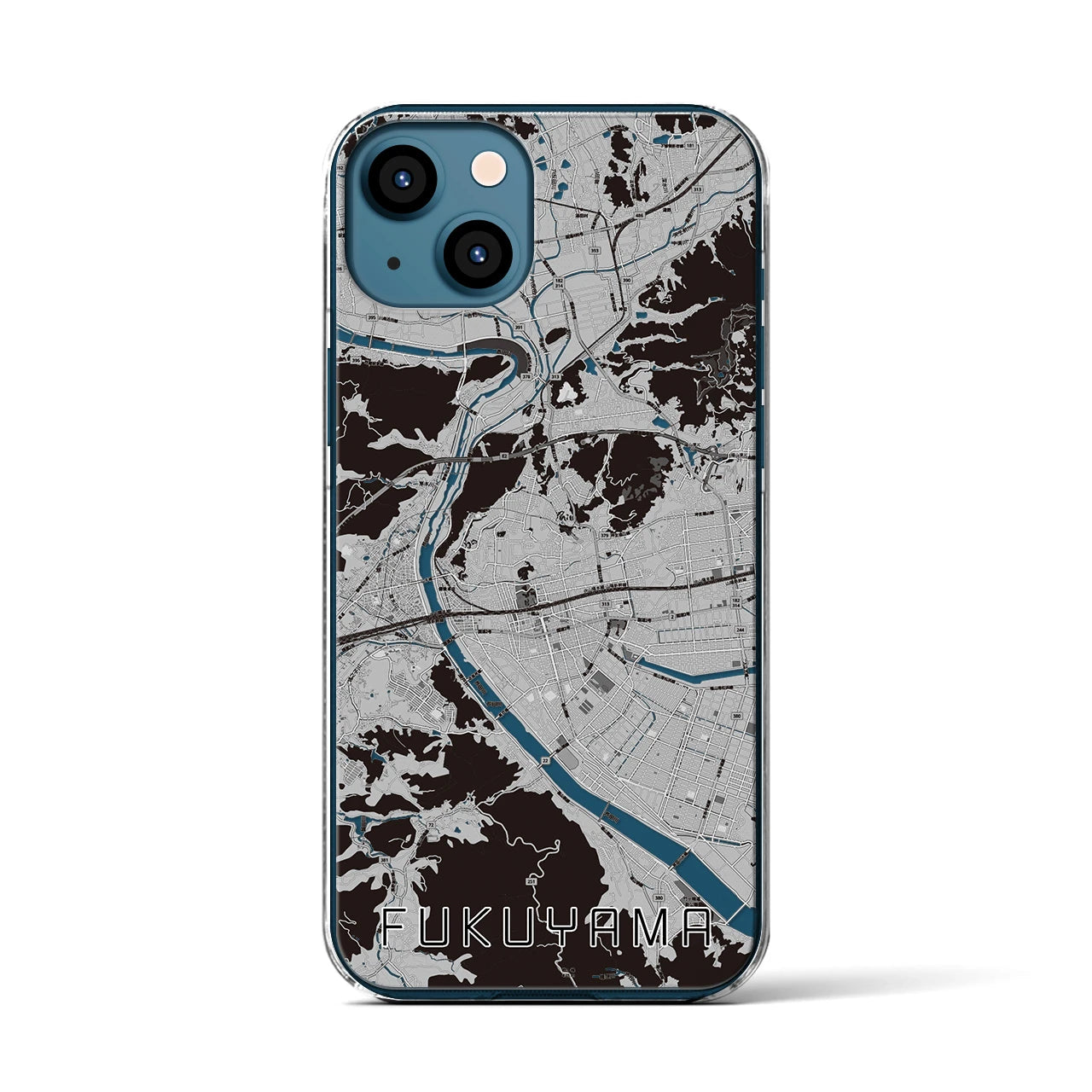 【福山(広島県)】地図柄iPhoneケース(クリアタイプ)