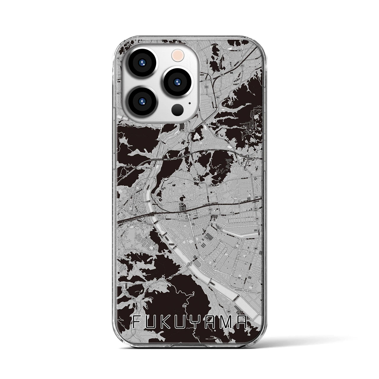 【福山(広島県)】地図柄iPhoneケース(クリアタイプ)