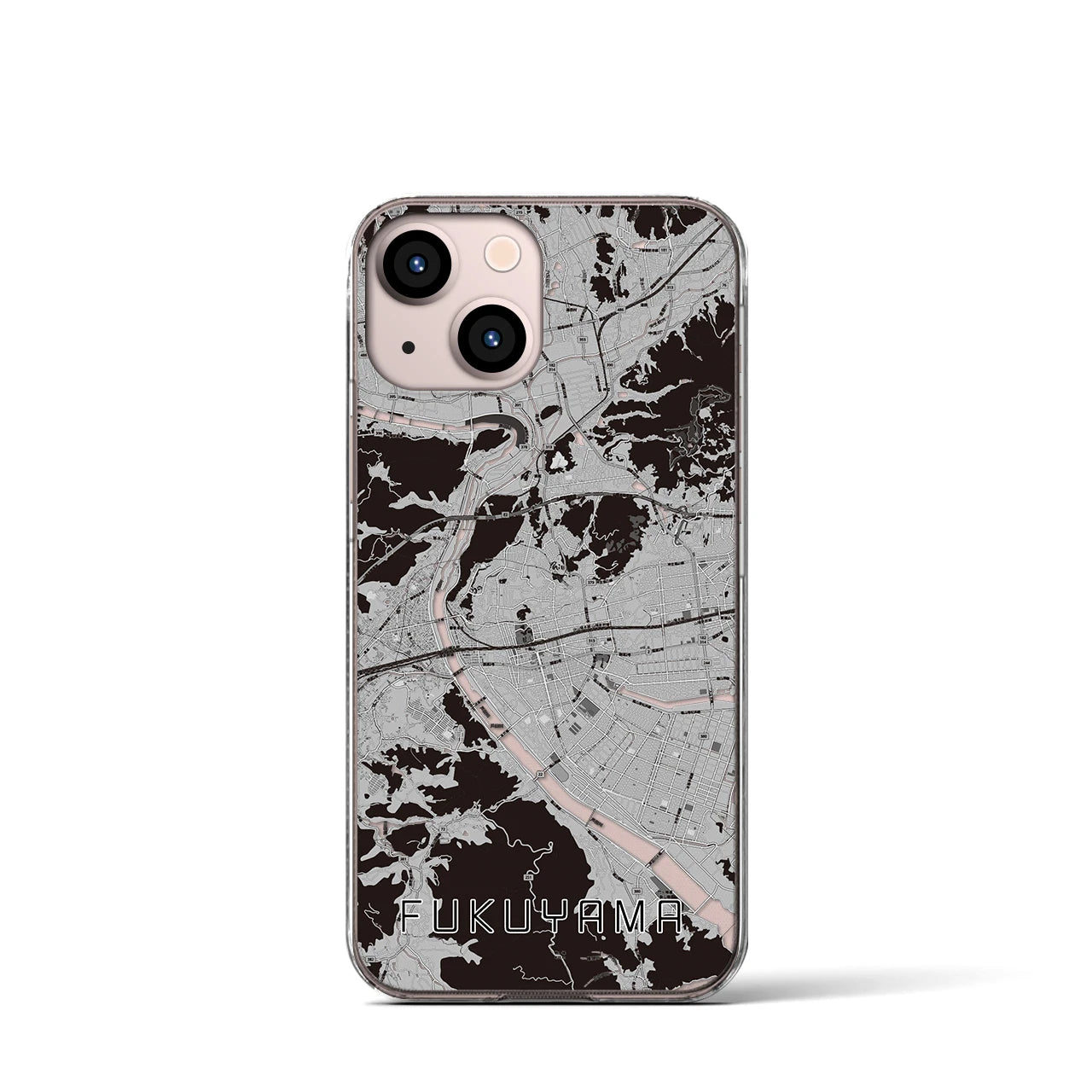 【福山(広島県)】地図柄iPhoneケース(クリアタイプ)