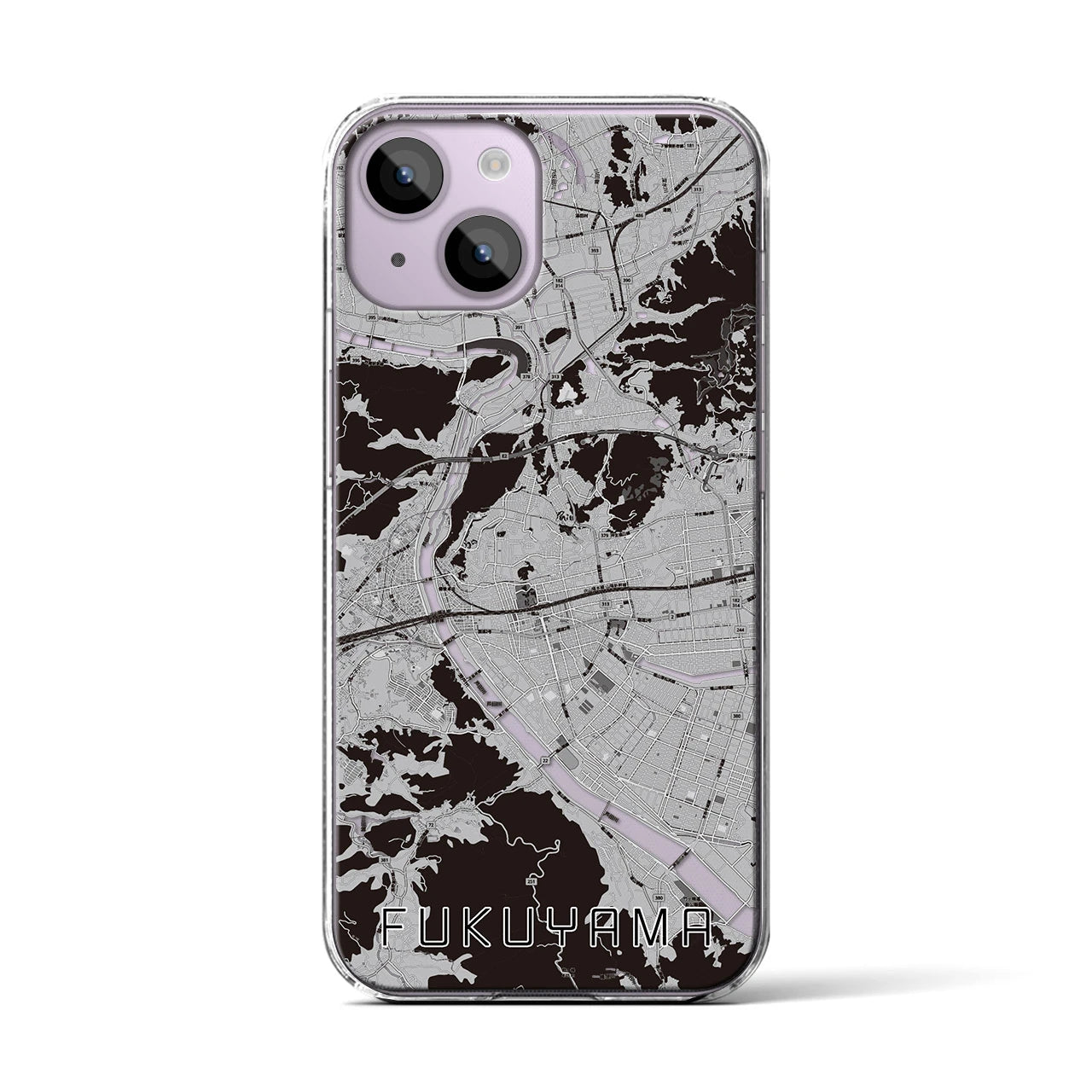 【福山(広島県)】地図柄iPhoneケース(クリアタイプ)