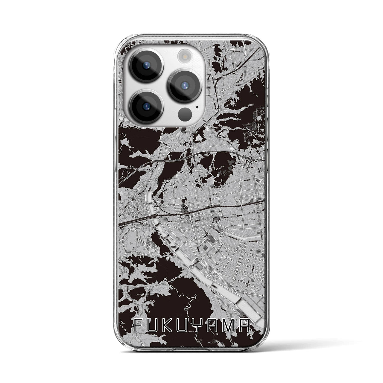 【福山(広島県)】地図柄iPhoneケース(クリアタイプ)