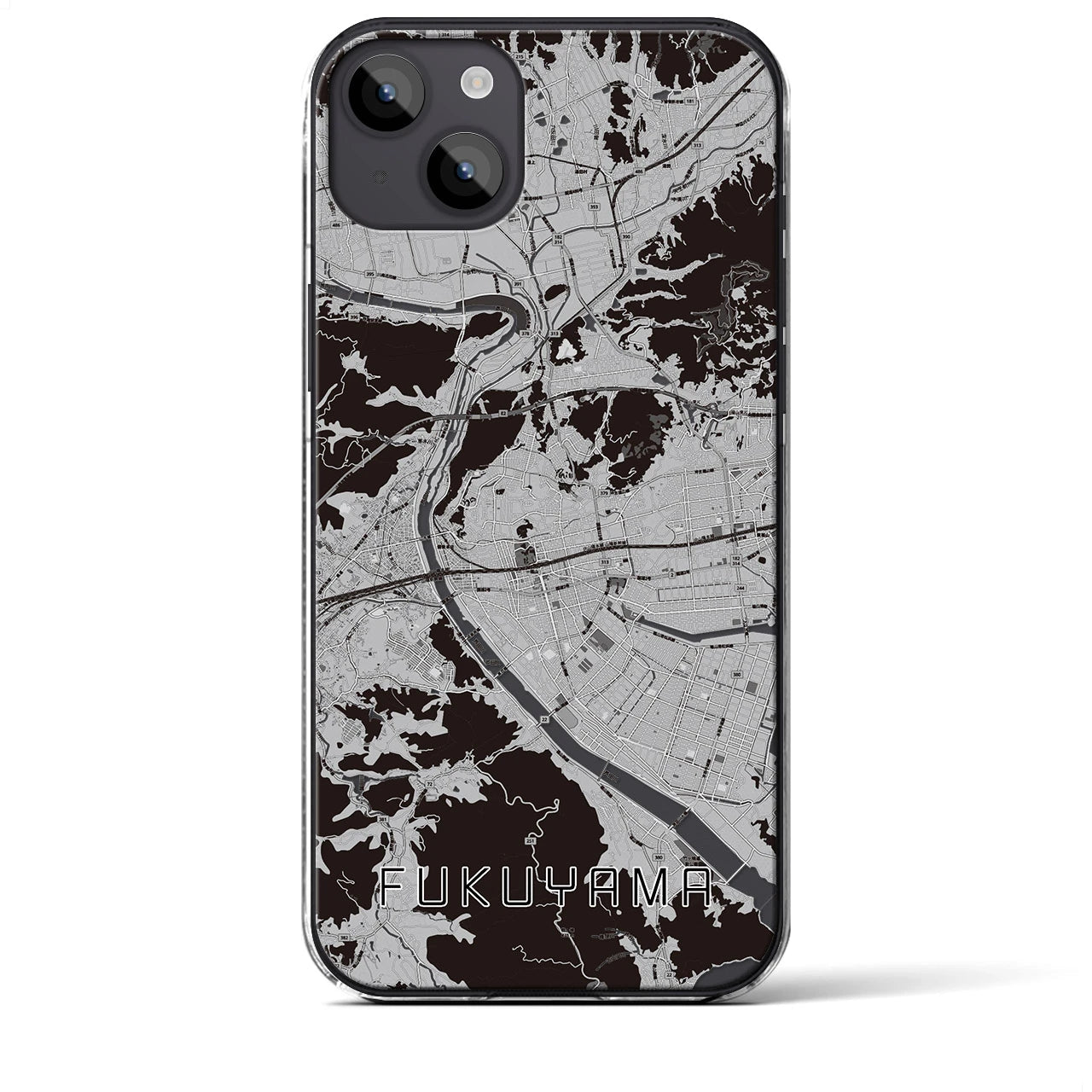 【福山(広島県)】地図柄iPhoneケース(クリアタイプ)