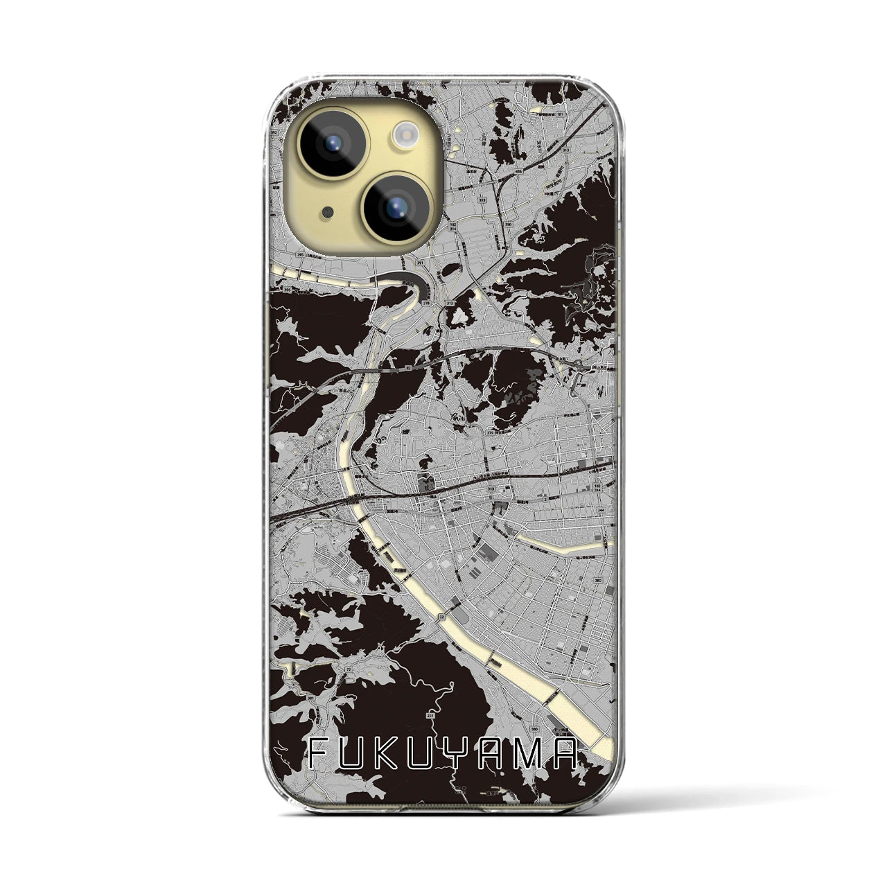 【福山(広島県)】地図柄iPhoneケース(クリアタイプ)