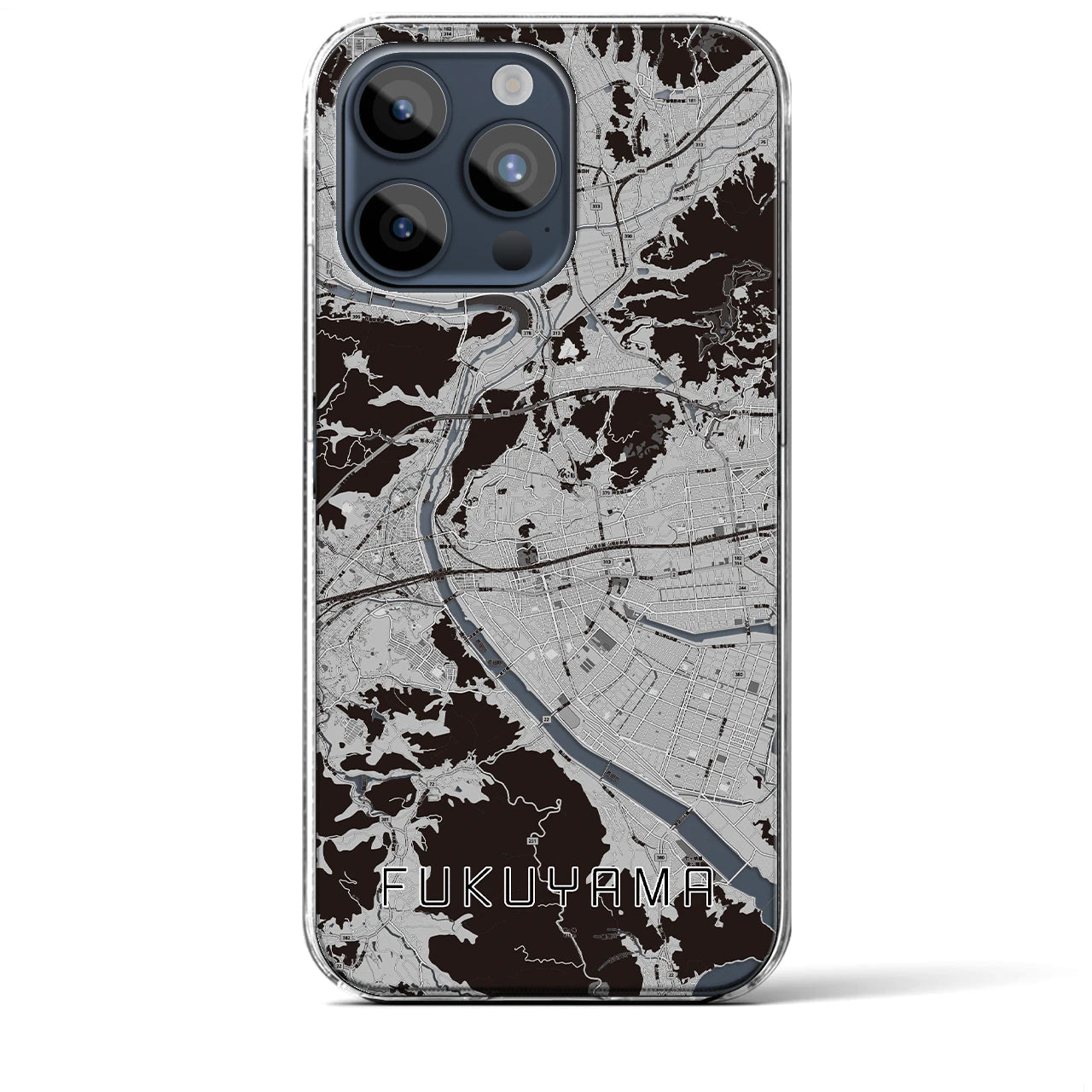 【福山(広島県)】地図柄iPhoneケース(クリアタイプ)