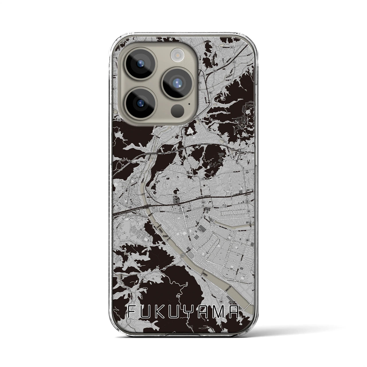 【福山(広島県)】地図柄iPhoneケース(クリアタイプ)