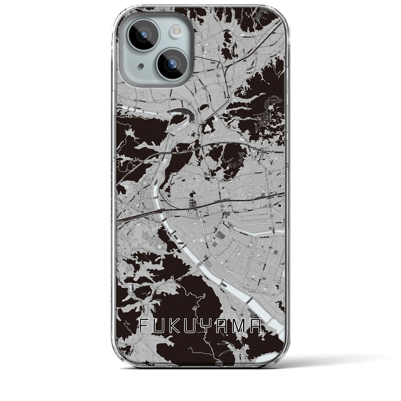 【福山(広島県)】地図柄iPhoneケース(クリアタイプ)