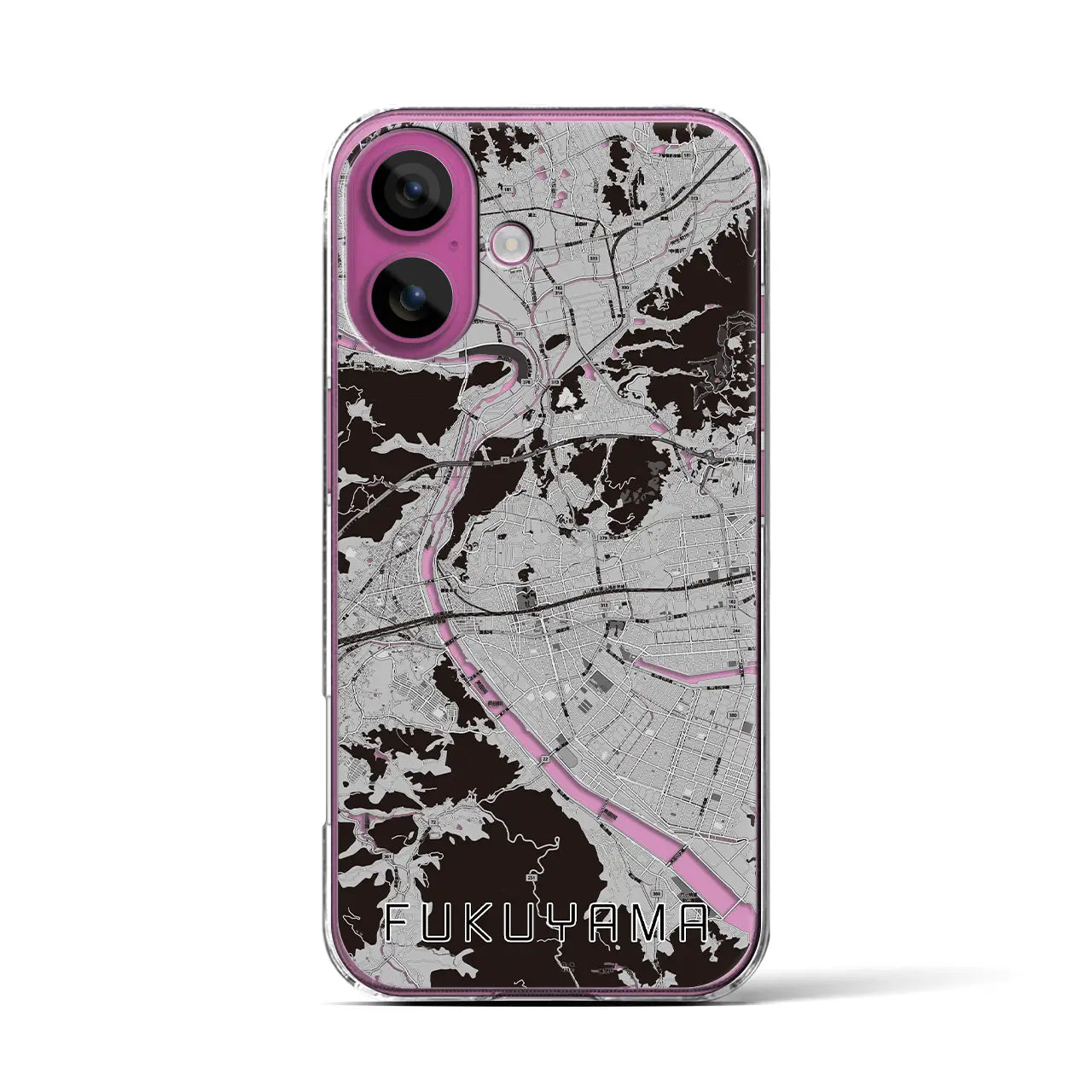 【福山(広島県)】地図柄iPhoneケース(クリアタイプ)