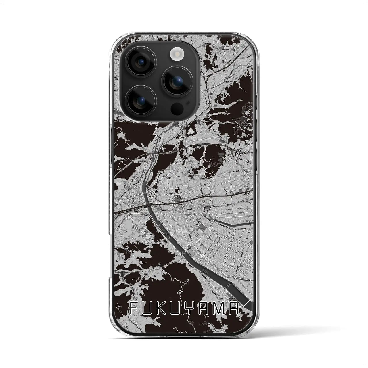 【福山(広島県)】地図柄iPhoneケース(クリアタイプ)