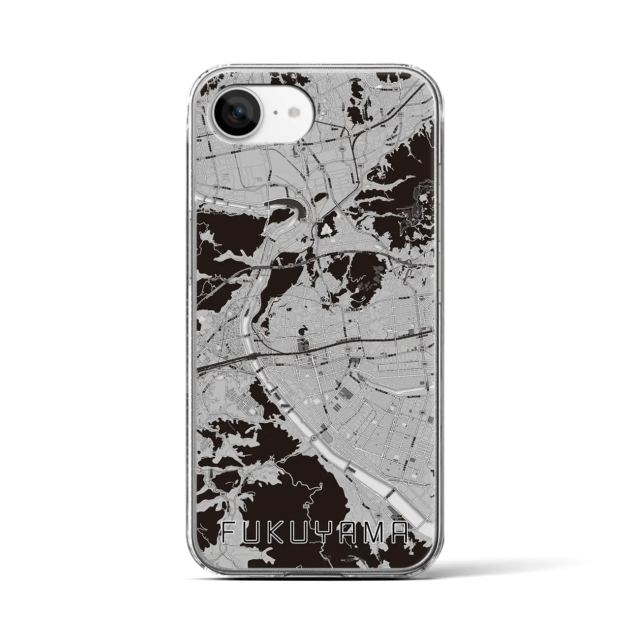 【福山(広島県)】地図柄iPhoneケース(クリアタイプ)