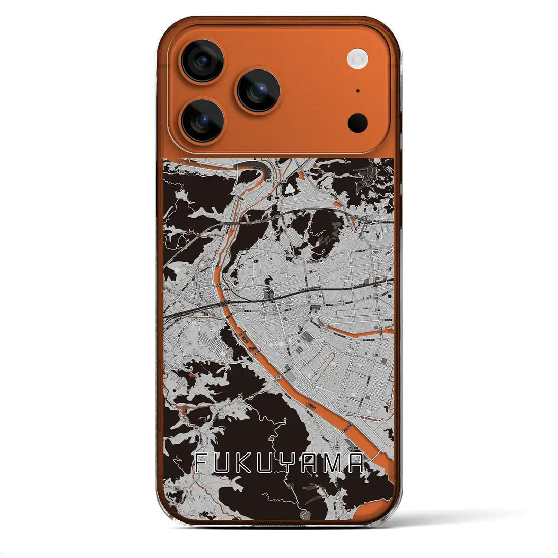 【福山(広島県)】地図柄iPhoneケース(クリアタイプ)