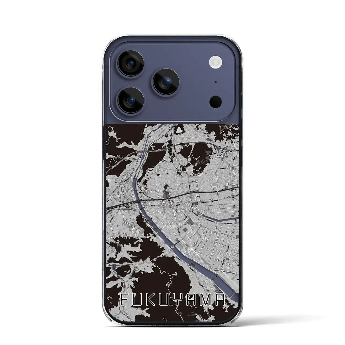 【福山(広島県)】地図柄iPhoneケース(クリアタイプ)