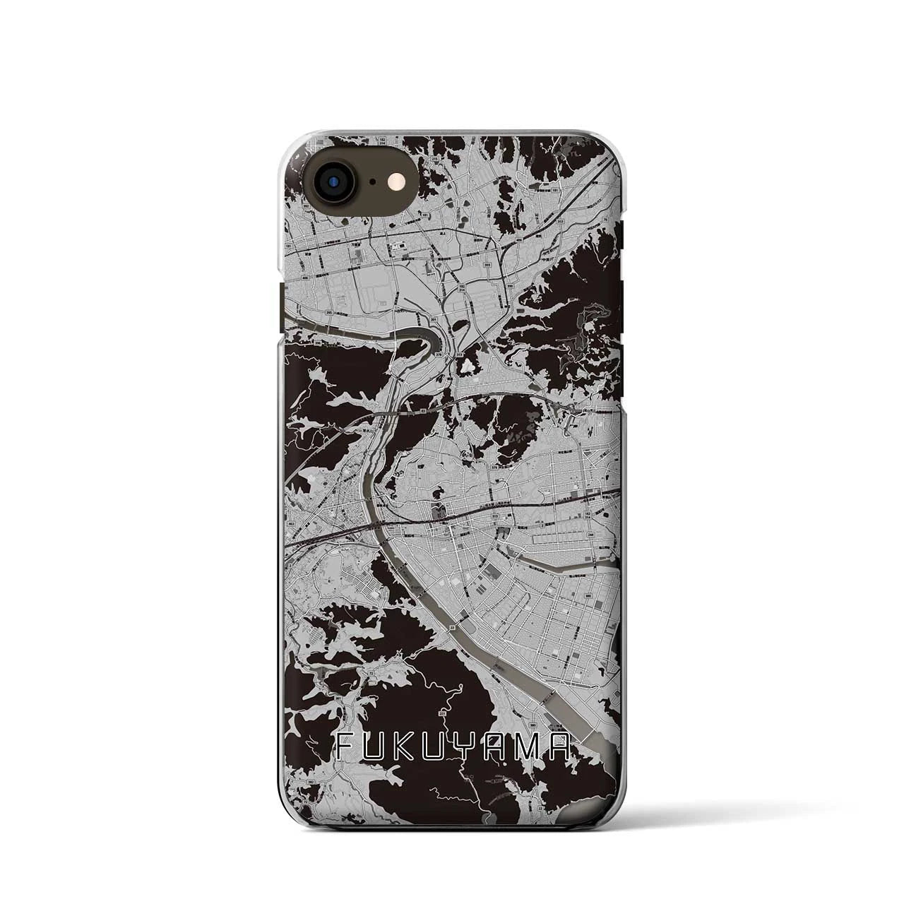 【福山(広島県)】地図柄iPhoneケース(クリアタイプ)