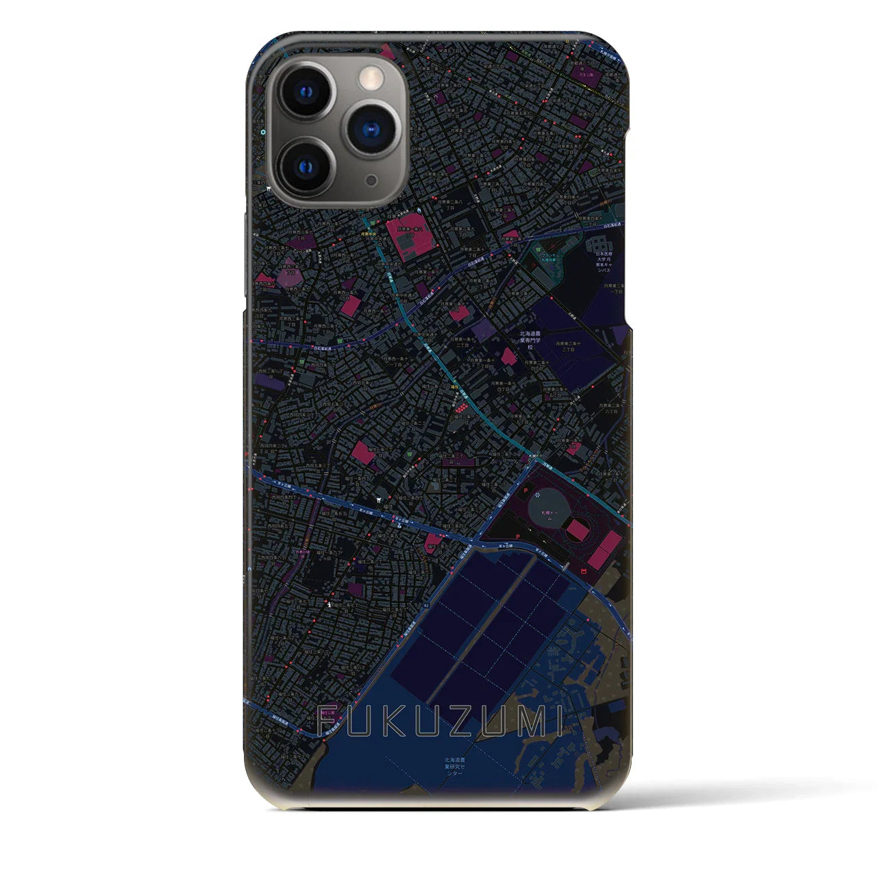 【福住(北海道)】地図柄iPhoneケース(バックカバータイプ)