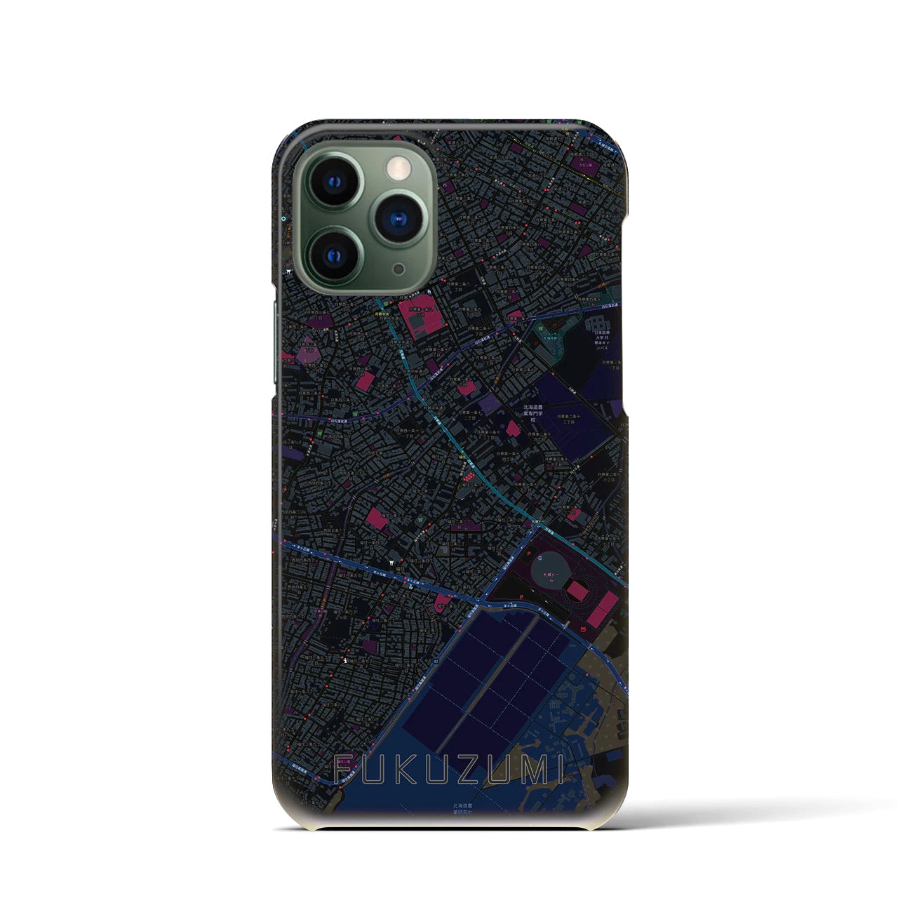 【福住(北海道)】地図柄iPhoneケース(バックカバータイプ)