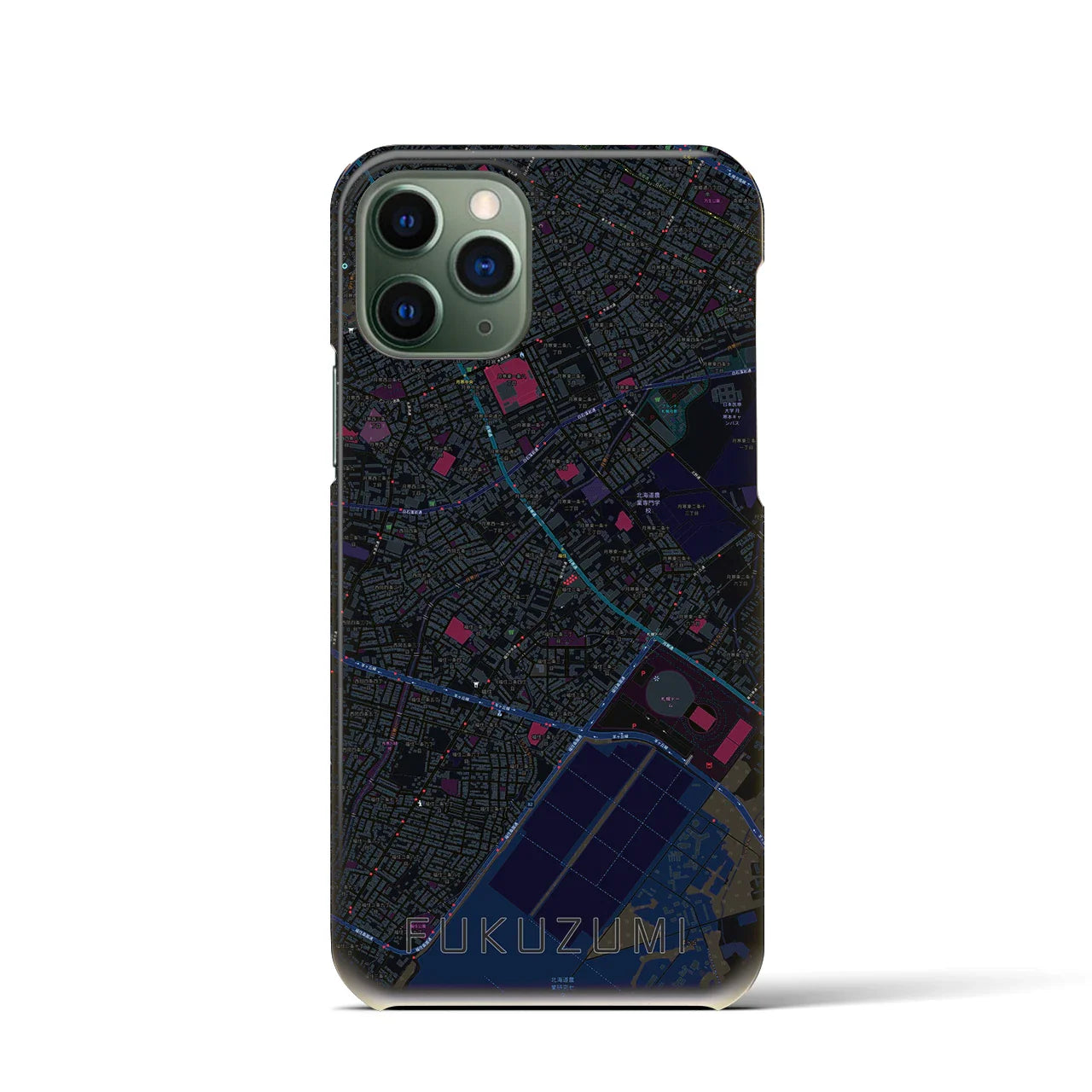 【福住(北海道)】地図柄iPhoneケース(バックカバータイプ)