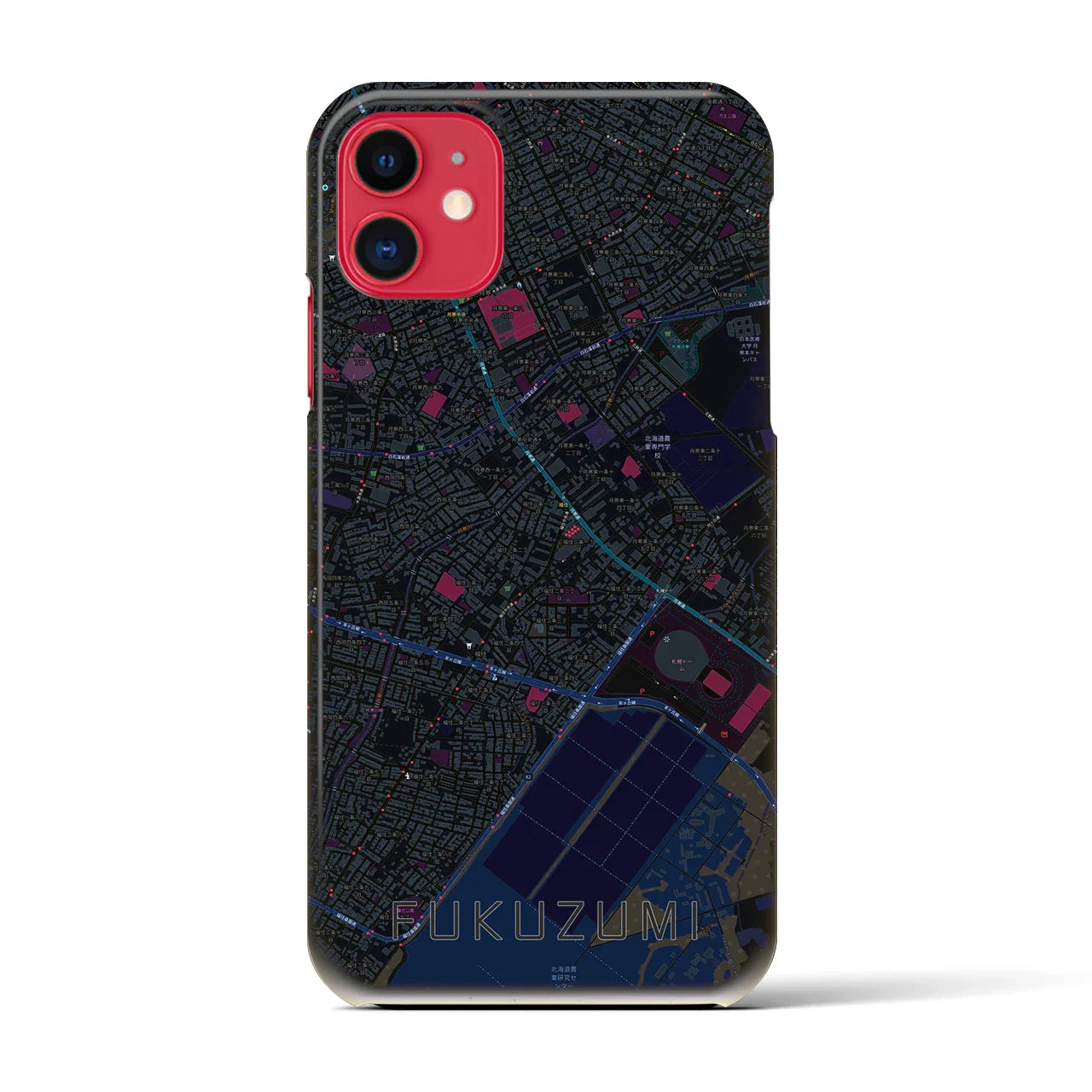 【福住(北海道)】地図柄iPhoneケース(バックカバータイプ)