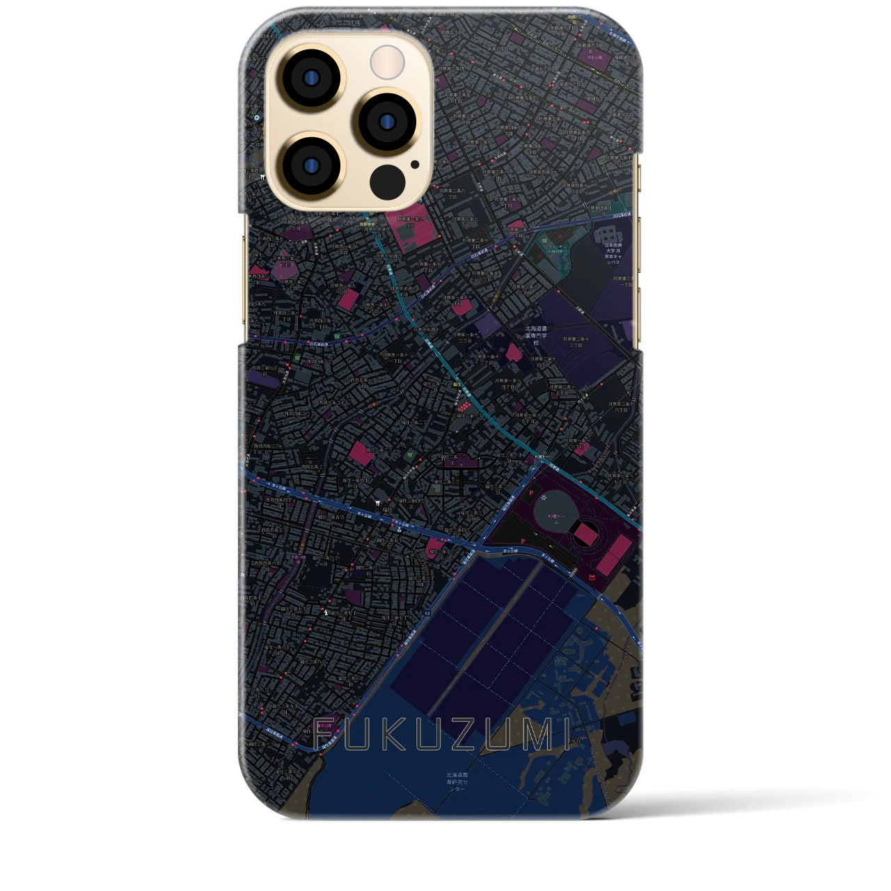 【福住(北海道)】地図柄iPhoneケース(バックカバータイプ)