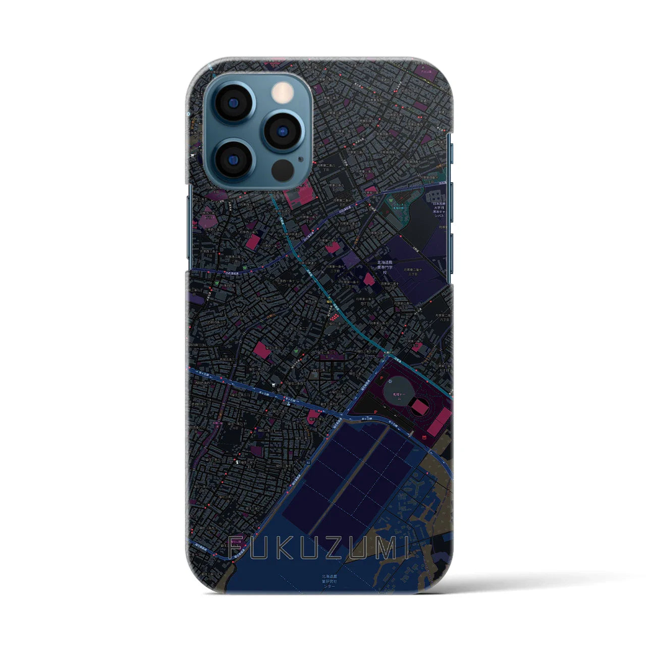 【福住(北海道)】地図柄iPhoneケース(バックカバータイプ)