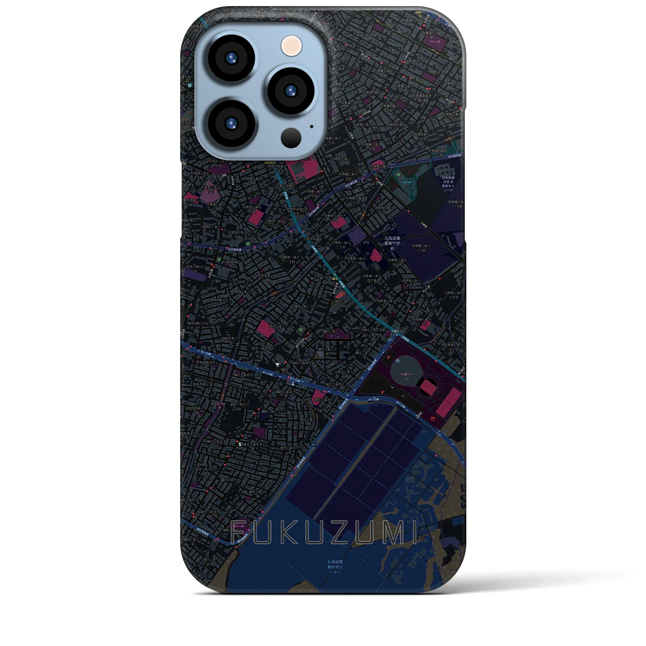 【福住(北海道)】地図柄iPhoneケース(バックカバータイプ)