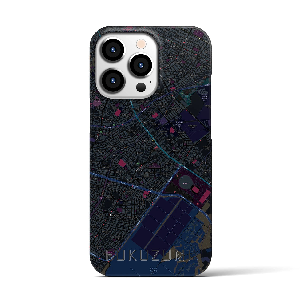 【福住(北海道)】地図柄iPhoneケース(バックカバータイプ)