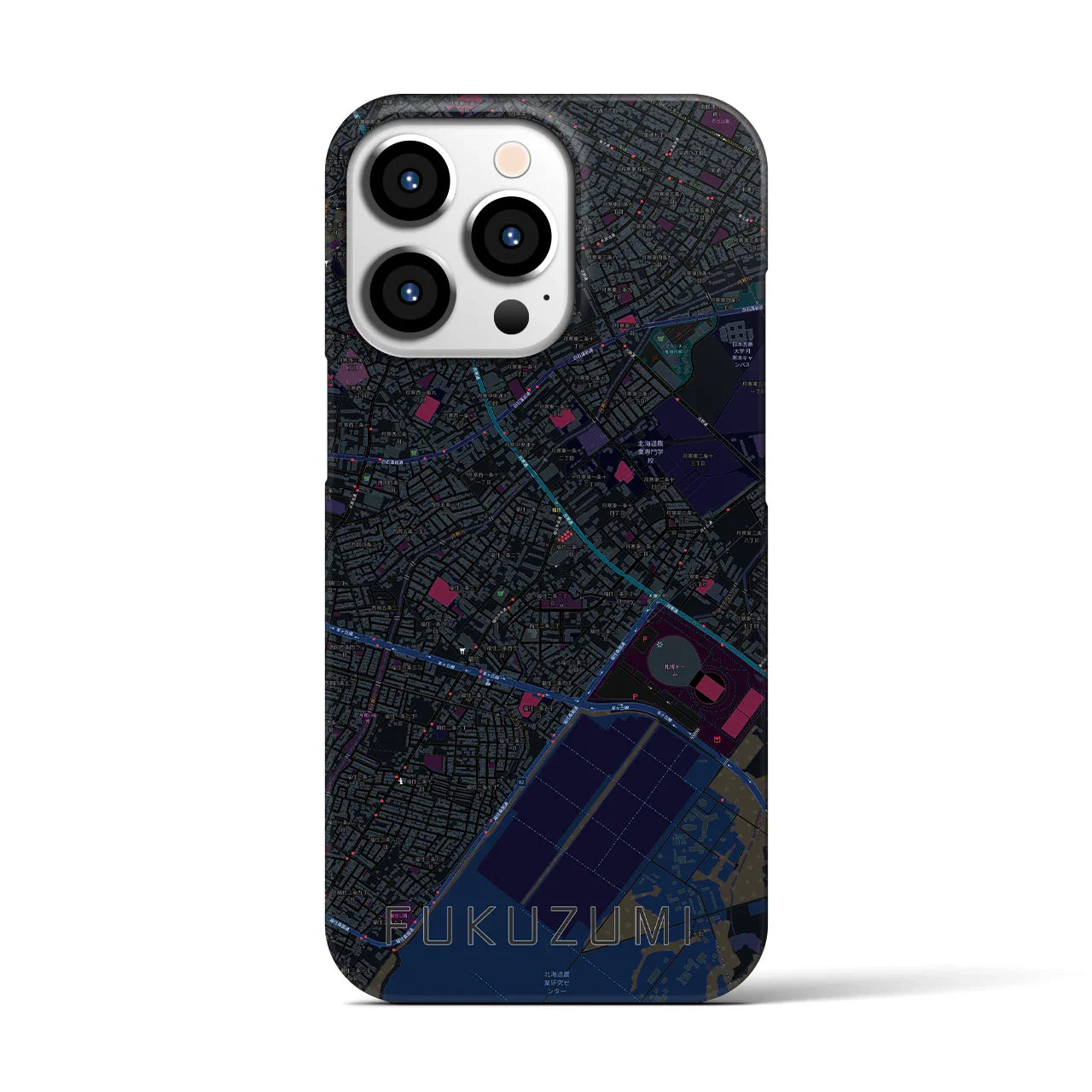 【福住(北海道)】地図柄iPhoneケース(バックカバータイプ)